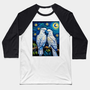 White Cockatoo in starry night Baseball T-Shirt